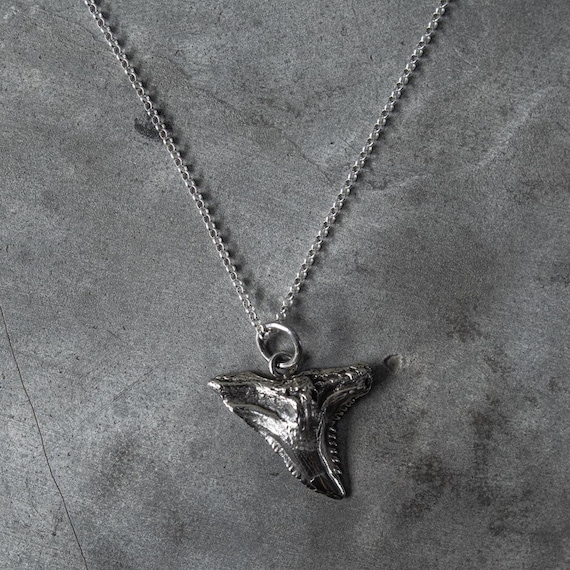 Snaggletooth Fossil Shark Tooth Necklace – Sterling Silver Talisman Pendant