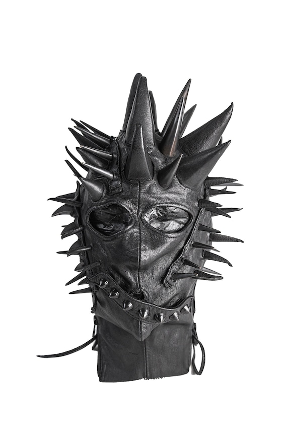 Dust+Beau x Jungle Tribe Collab Custom Leather Mask: Spike Attack