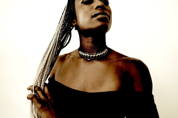 Spinal Core Choker in Polished Brass or Oxidized Black Brass on Black Leather