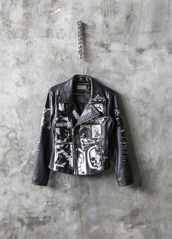 Art City 16: All that falls ONE OF A KIND Womens Leather Biker Jacket