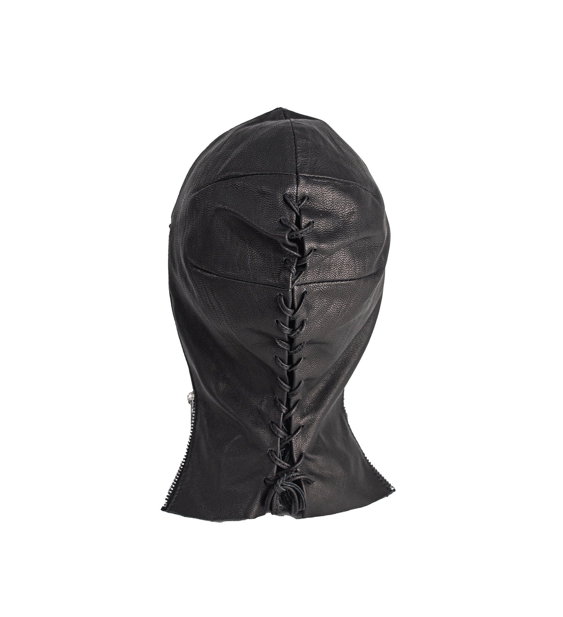 INCOGNITO Black Leather Lace Up Mask