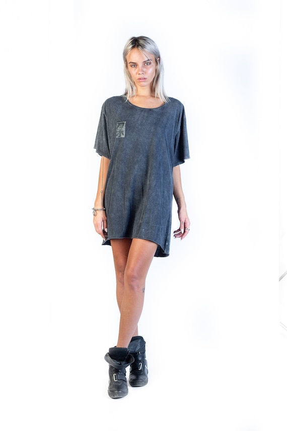 Kanji Marbled Black Stone Oversized Unisex T Shirt