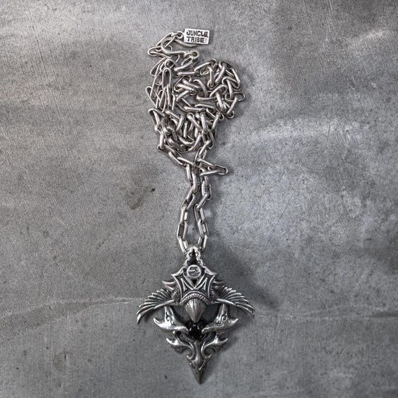 Winged Crest 925 Silver Pendant Necklace