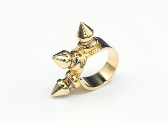 Triple Spike Ring in Gold