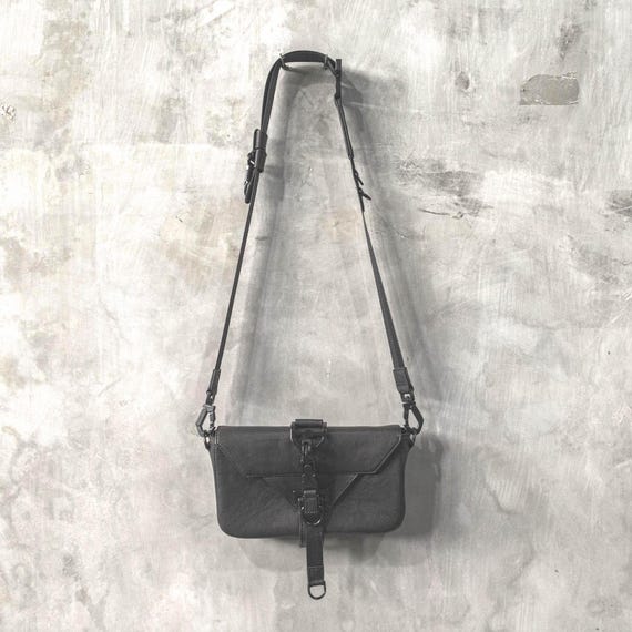 Modline Black Leather Bag Purse Clutch