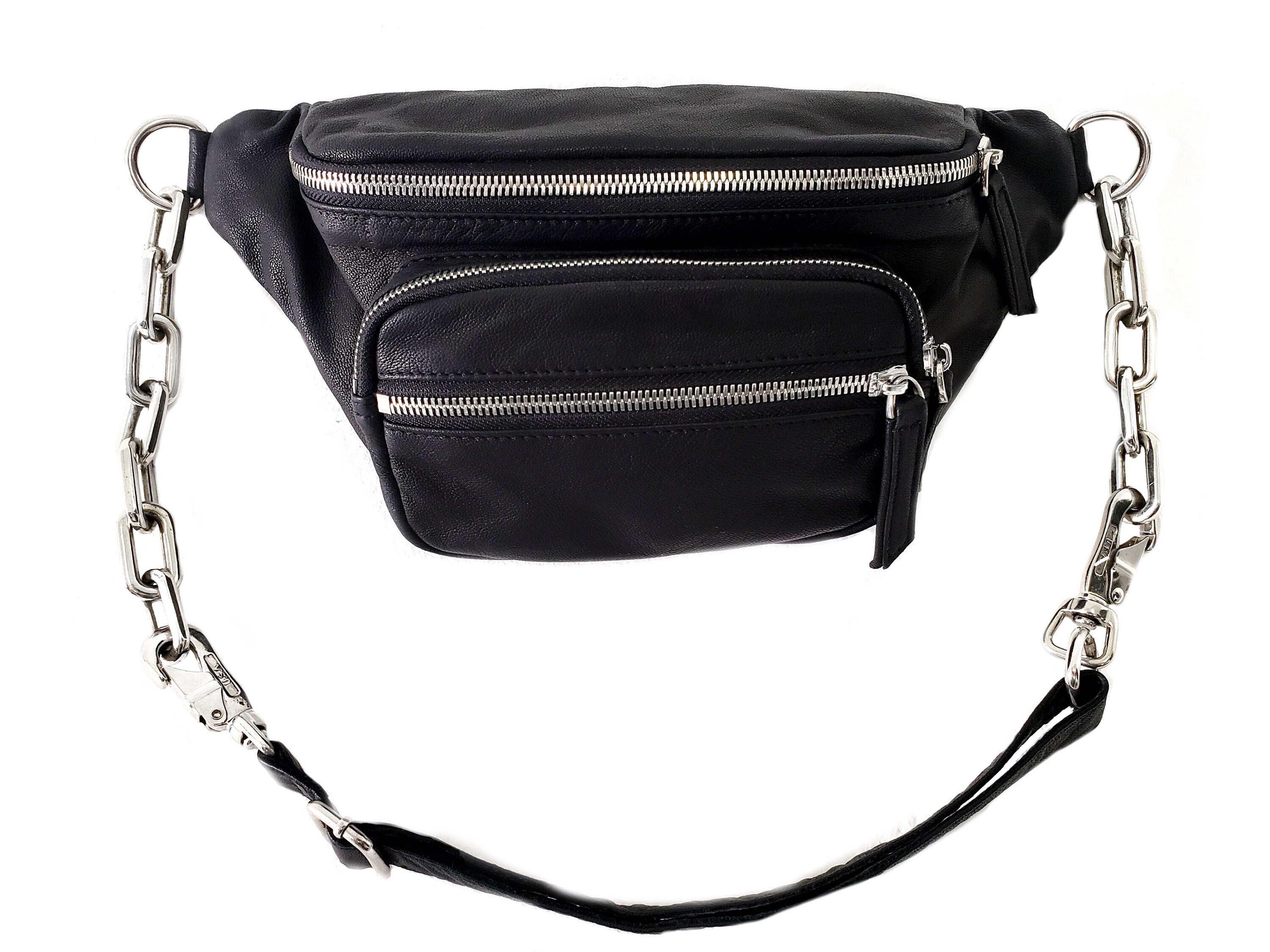 Silver Chain Reaction Fanny Pack Crossbody Sling Bag Black -  Canada