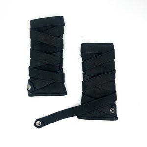 Battle Kross Wrap Fingerless Leather Gloves image 1