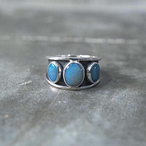 Tri Opal Ring aus 925er Silber