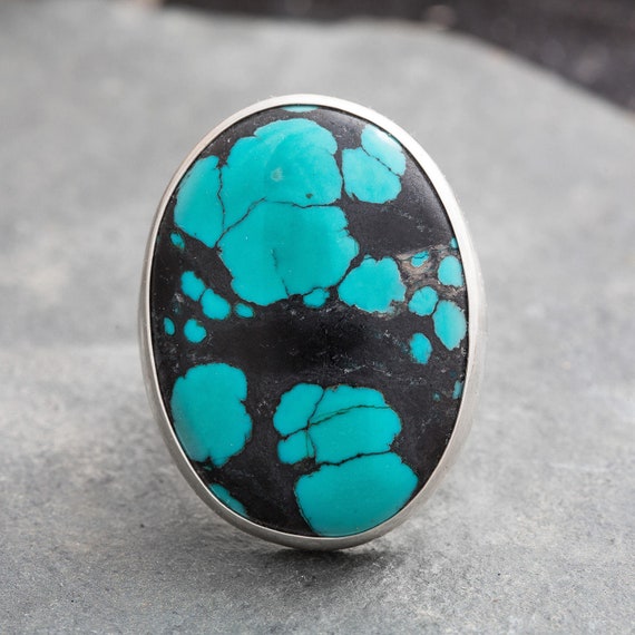 OVAL TURQUOISE Ring Big n' Bold Minimalist Meets Boho