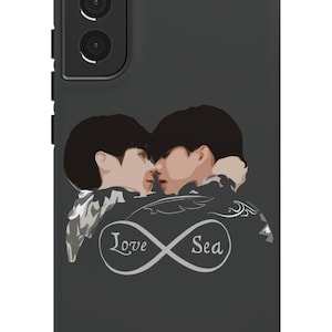 Phone Case, Love Sea Thai BL Series, FortPeat, Tongrak and Mahasamut, Neck Tattoo Design, Fan Art, Tough Cases, Protective Cover, BL Ship