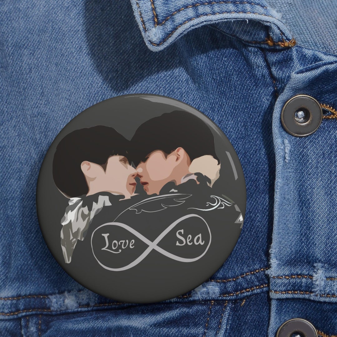 Thai BL Drama Love Sea Custom Pin Button, Mahasamut Neck Tattoo Design ...