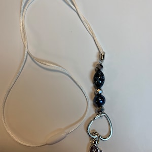 Pretty Lanyard with dark blue beads