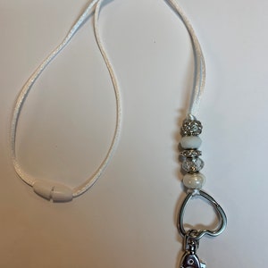 Pretty Lanyard with white beads