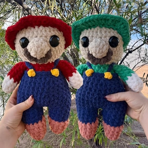 Gehaakte knuffels loodgieter jongens: op Mario & Luigi geïnspireerd gamercadeau