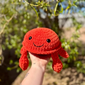 Crochet Crab Plushie | Handmade Sea Creature | Ocean Animal Toy | Cute Coastal Decor | Amigurumi Plush Gift