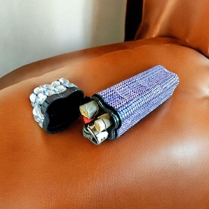 Portasigarette Flip Top – Custodia con strass, impermeabile e antiodore, regalo per fumatori