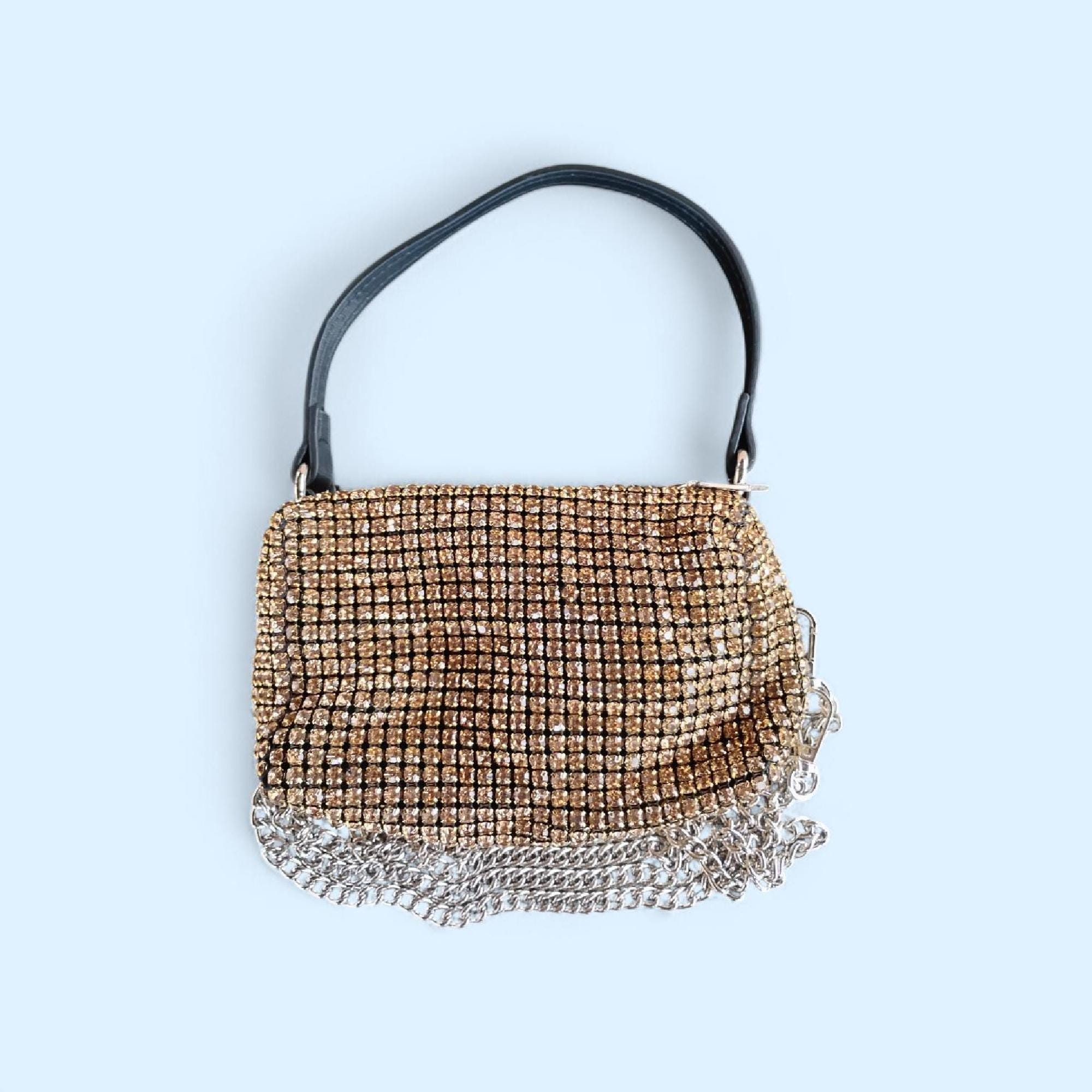 Bling Bag Gold Rhinestone Purse: Adjustable Evening Handbag - Etsy