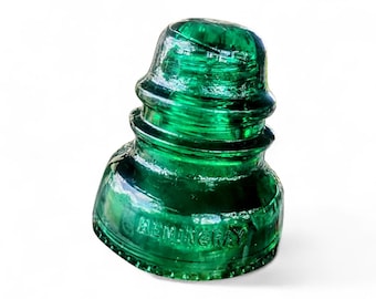 Vintage Hemingray No 40 Telephone Glass Pole Insulator Green