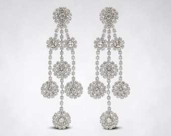 Crystal Rhinestone Chandelier Dangle Earrings