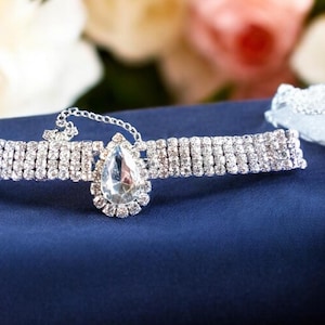 Rhinestone Choker Necklace: Bridal Prom Statement Collar