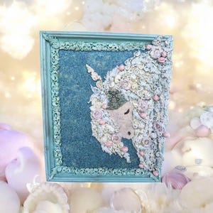 Enchanting Unicorn  Jewelry Art: Decor for Magical Nursery Rooms & 2D Mixed Media Delight