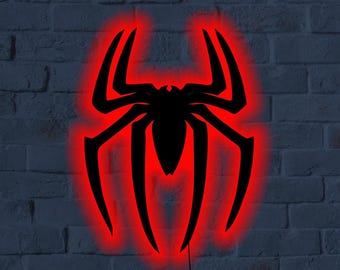 Spider LED Wall Art– Personalized Spider Sign – Neon Sign – Spider Nursery Decor, Kid&#39;s Room Wall Decor