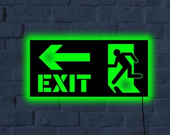 LED Exit Sign: Custom Office Wall Decor