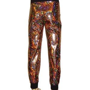 Holographic Sparkle Silver Skinny Joggers Pants Men Women - Etsy