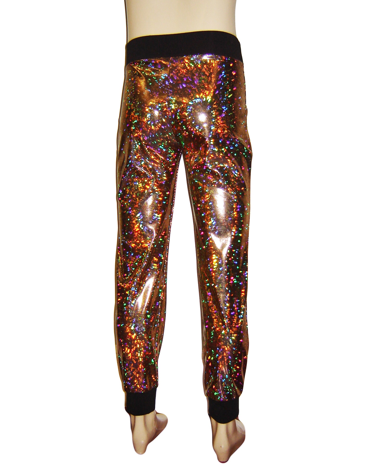 Holographic Sparkle Silver Skinny Joggers Pants Men Women | Etsy