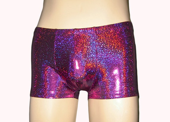 Men's Holographic Pouch Shorts, Festival Booty Shorts in Gold Dancing Tree Hot  Pants Hologram Shiny, Christmas, Burningman, Cruise -  Canada