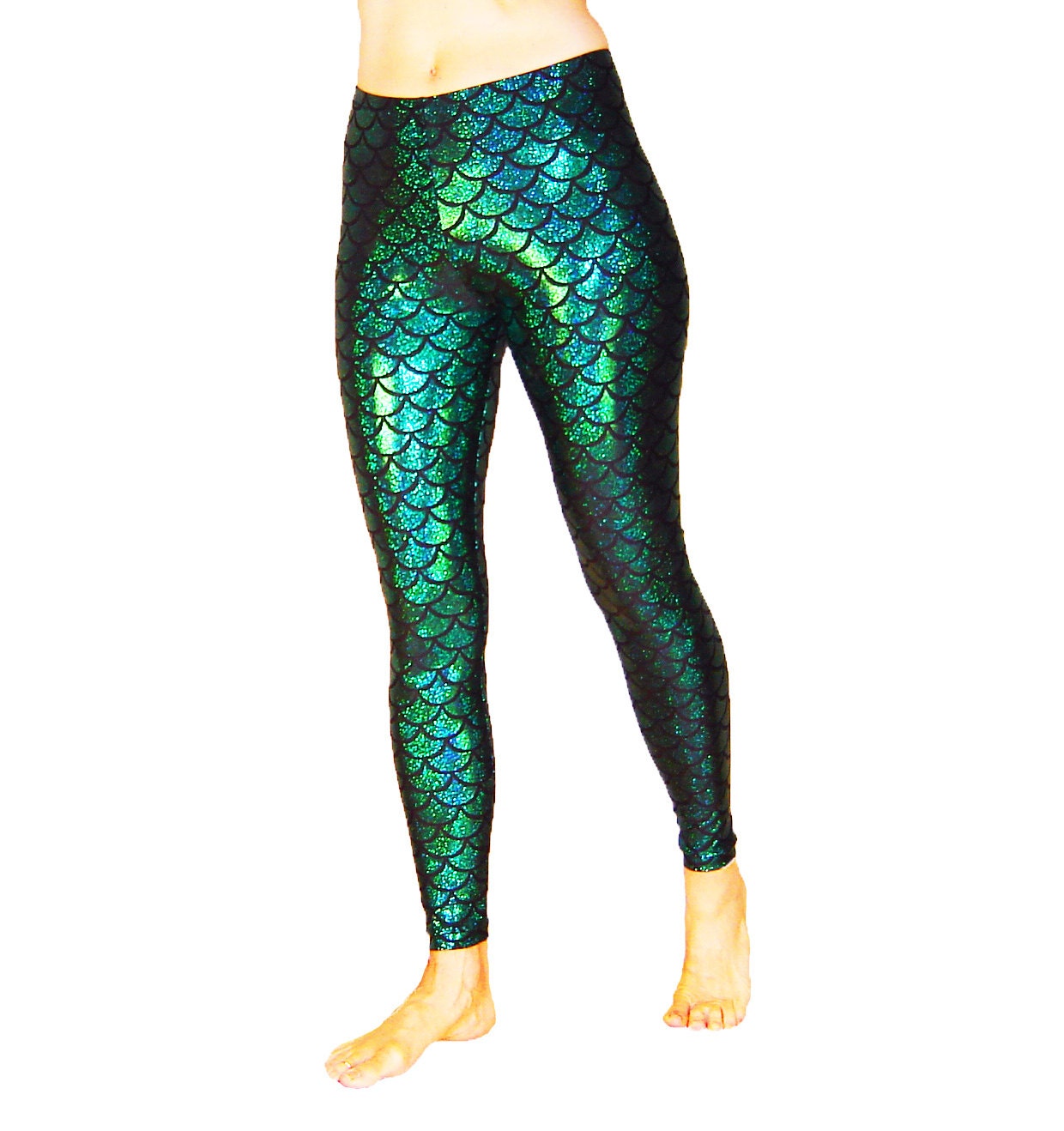 Metallic 3D Leggings Mermaid Green - My Brazilian Boutique