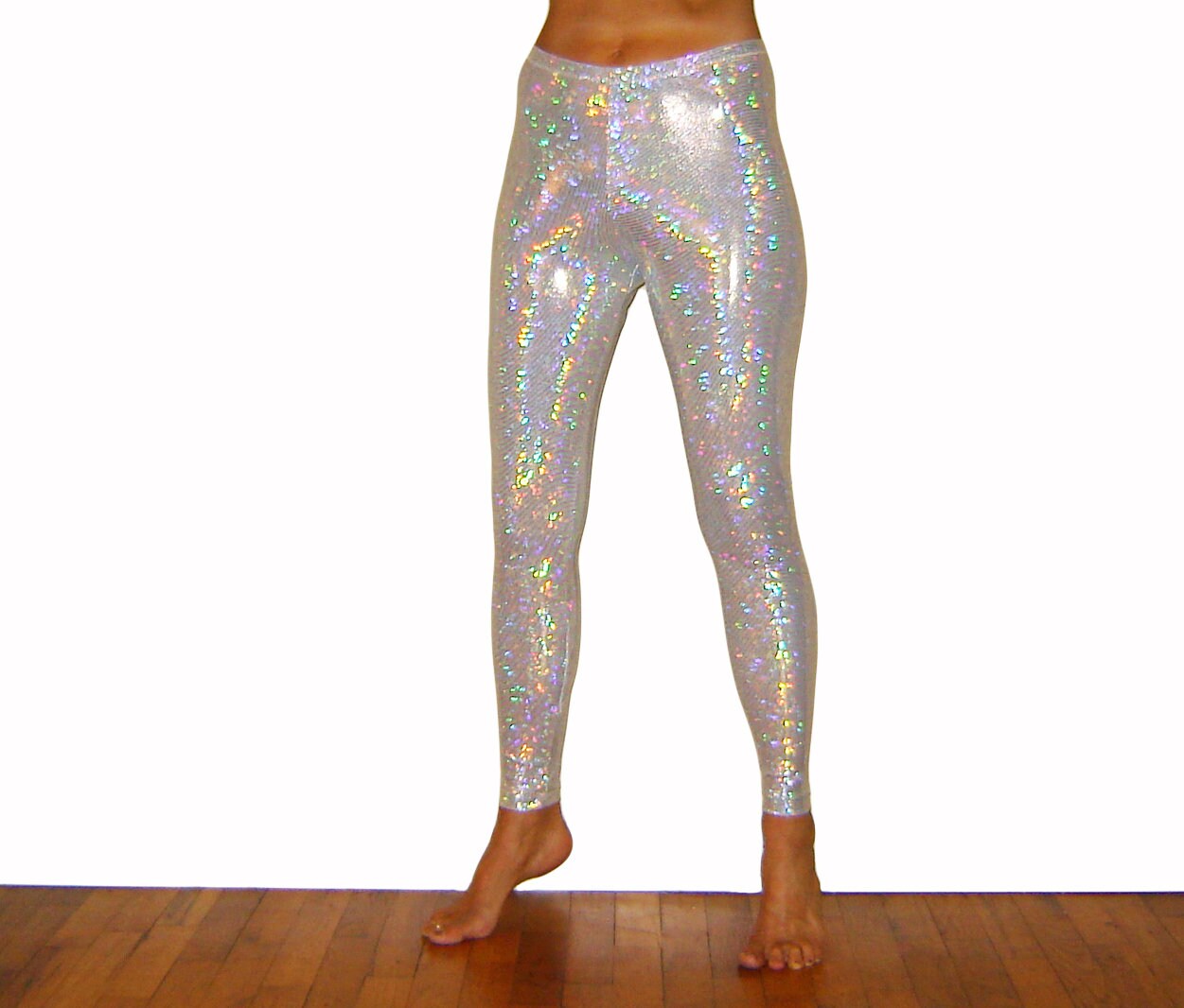 Pearl White Holographic Leggings 