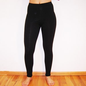 Organic Cotton Leggings Thick High Quality Black for Women and Men Tights Eco Friendly Stretch Pants image 2