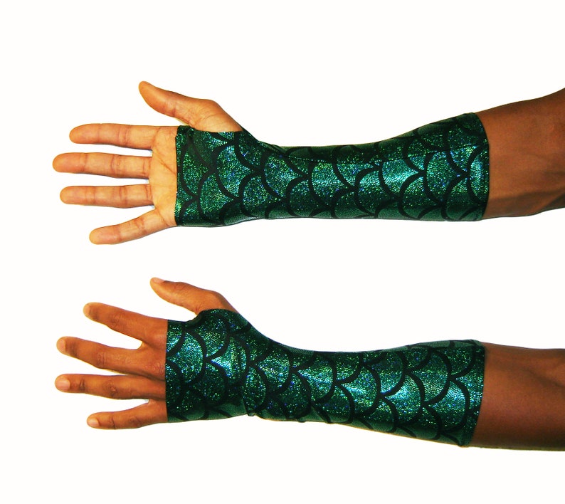 Holographic Thumb Hole Gloves Sparkly Arm Warmers Rave Etsy