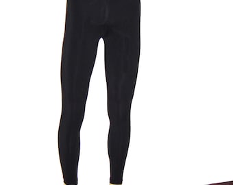 Leggings en coton bio épais noir de haute qualité pour femmes et hommes collants pantalons extensibles écologiques