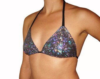 Holographic Bikini Top Sparkle by Dancing Tree