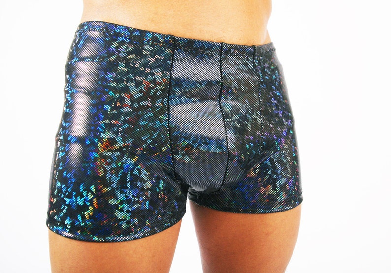 Herren Holographic Perlen Weiß Beutel Shorts Festival Booty | Etsy