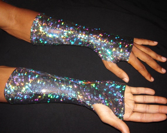 9 Colors Holographic Thumb Hole Gloves Sparkly Arm Warmers - Etsy