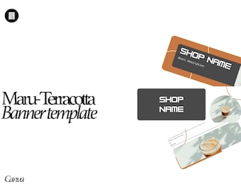 Canva Etsy Shop Banner Template | Terracotta Clay Japandi Cover Design | Maru Collection