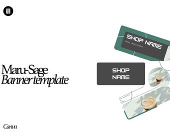 Canva Etsy Shop Banner Template | Sage Green Japandi Cover Design | Maru Collection
