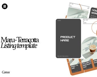 Editable Canva Etsy Listing Mockup Template | Terracotta Japandi Design | Digital Shop Branding Kit