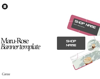 Canva Etsy Shop Banner Template | Rose Pink Japandi Cover Design | Maru Collection
