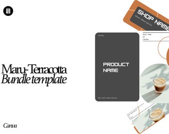 Etsy Shop Branding Bundle Canva Template | Maru Terracotta Clay Japandi Listing Banner Set
