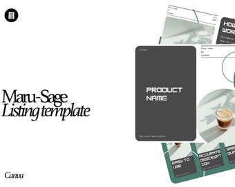 Editable Canva Etsy Listing Template | Sage Green Japandi Design | Digital Shop Branding Kit