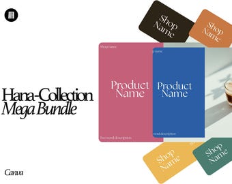Etsy Shop Branding Mega Bundle Canva Template | Complete Japandi Brand Kit All 6 Colourways