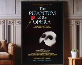 Phantom Of The Opera Film Poster, High Quality Canvas Print, Popular Poster Prints for Wall Aesthetic Decor, A1,A2,A3,A4,A5,27X40