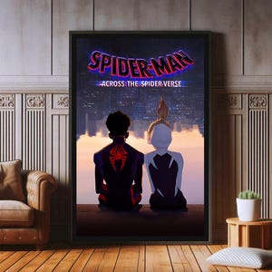 Spider-Man Across the Spider-Verse Movie Poster, High Quality Canvas Print, Popular Poster Prints for Wall Aesthetic Decor, A3,A4,A5,27X40