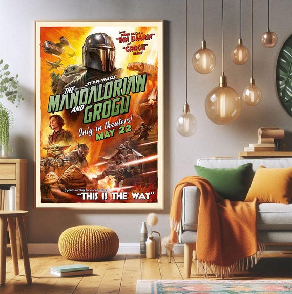 Star Wars the Mandalorian and Grogu Poster, High Quality Canvas