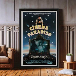 Póster de la película Cinema Paradiso, impresión en lienzo de alta calidad, impresiones populares para decoración de paredes, tamaños A1, A2, A3, A4, A5, 27 x 40