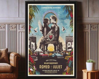 Romeo + Juliet Classic Love Film Poster, High Quality Canvas Print, Popular Poster Prints for Wall Aesthetic Decor, A1,A2,A3,A4,A5,27X40''